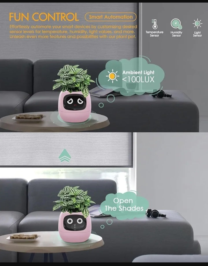 Tuya Ivy Smart Planter, Endless Fun Over 49 Rich Expressions, 7 Smart Sensors, AI Chips Make Raising Plants Easy and Fun