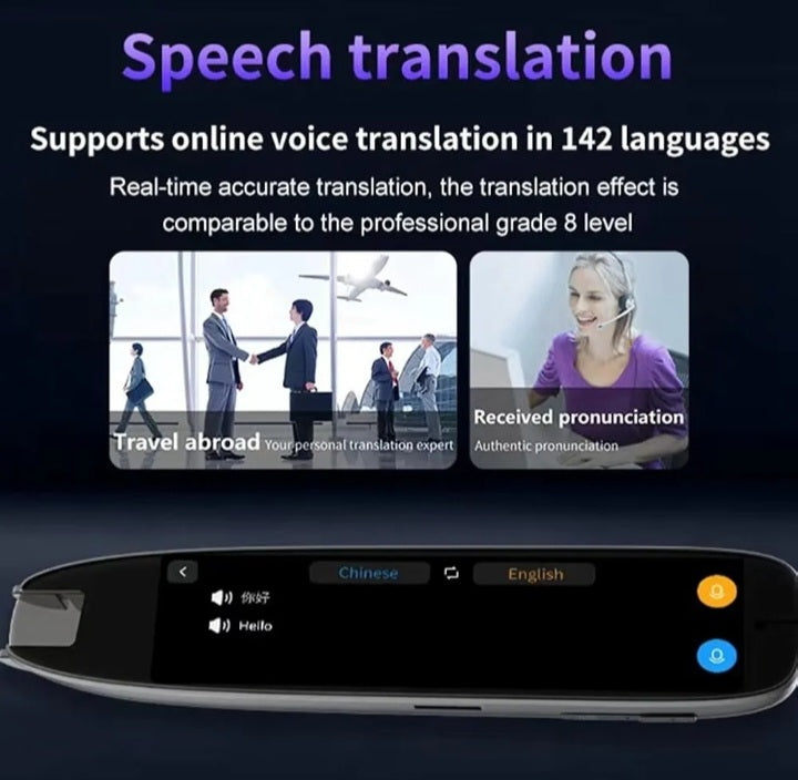 Breeshy S65Pro Smart voice translator, 142 languages, Wi-Fi, scanner, translator, ballpoint pen, scanner, business travel abroad
