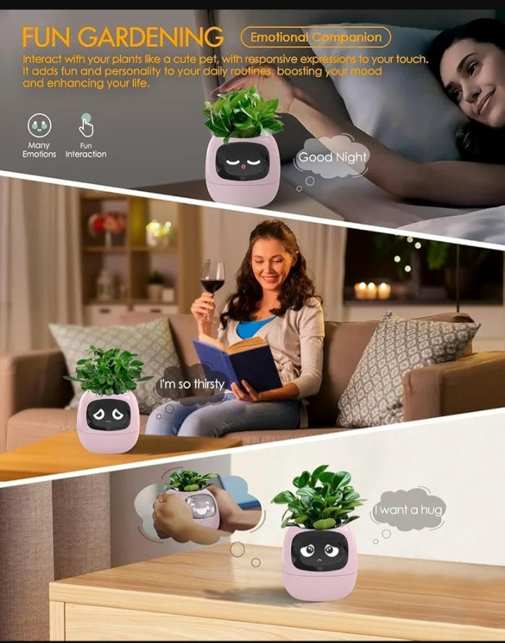 Tuya Ivy Smart Planter, Endless Fun Over 49 Rich Expressions, 7 Smart Sensors, AI Chips Make Raising Plants Easy and Fun