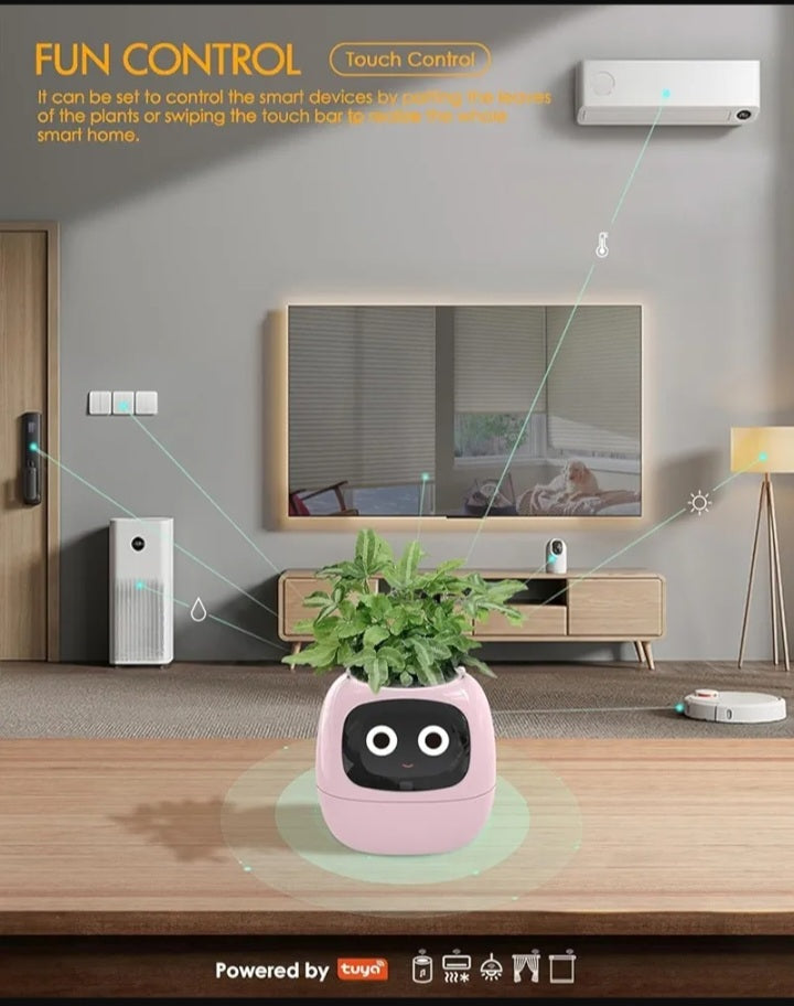 Tuya Ivy Smart Planter, Endless Fun Over 49 Rich Expressions, 7 Smart Sensors, AI Chips Make Raising Plants Easy and Fun